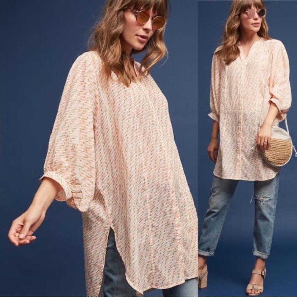 Anthropologie Maeve Lena Yarn-Dyed Tunic